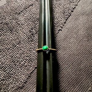 Elegant Green Stone Silver Ring